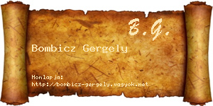 Bombicz Gergely névjegykártya